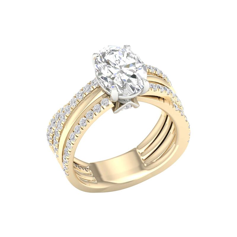 Nashville Oval Lab Grown 3 5/8ctw. Diamond Multi-Row Twist Engagement Ring in 14k Yellow Gold image number null